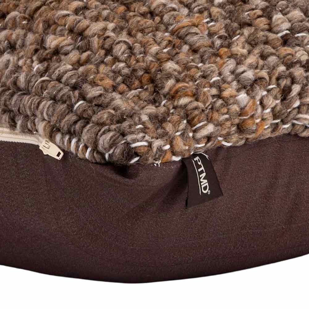 Kiella Chocolate Brown Textured Cushion - Square