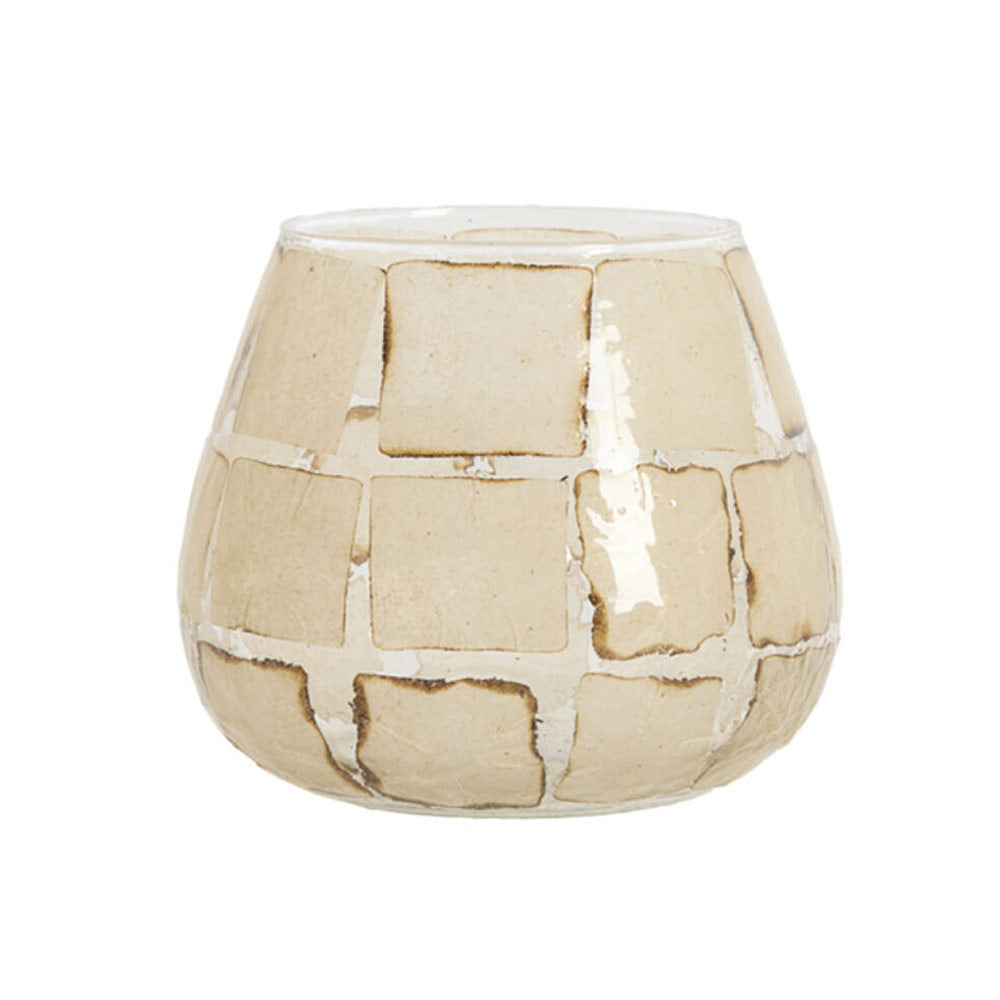 Kuala Glass Votive - Pale Sand - Two Sizes Available