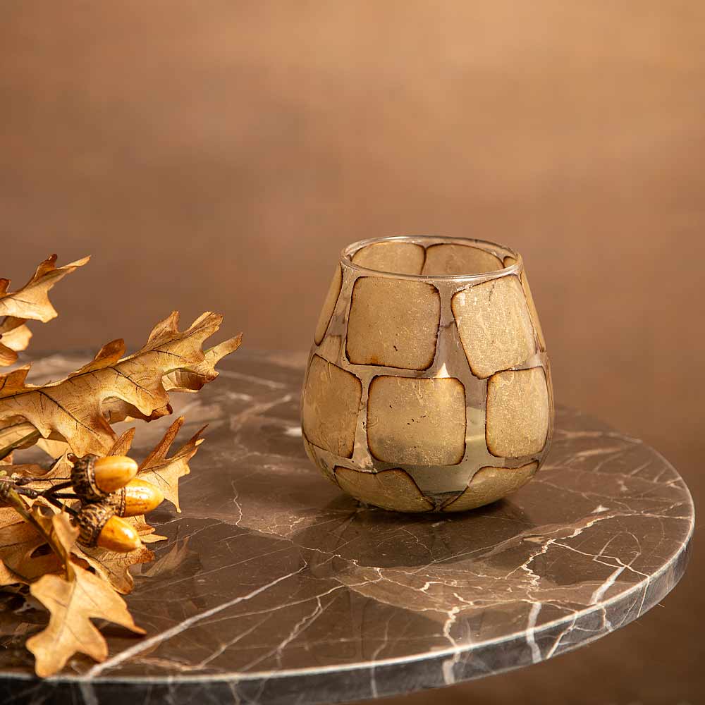 Kuala Glass Votive - Pale Sand - Two Sizes Available