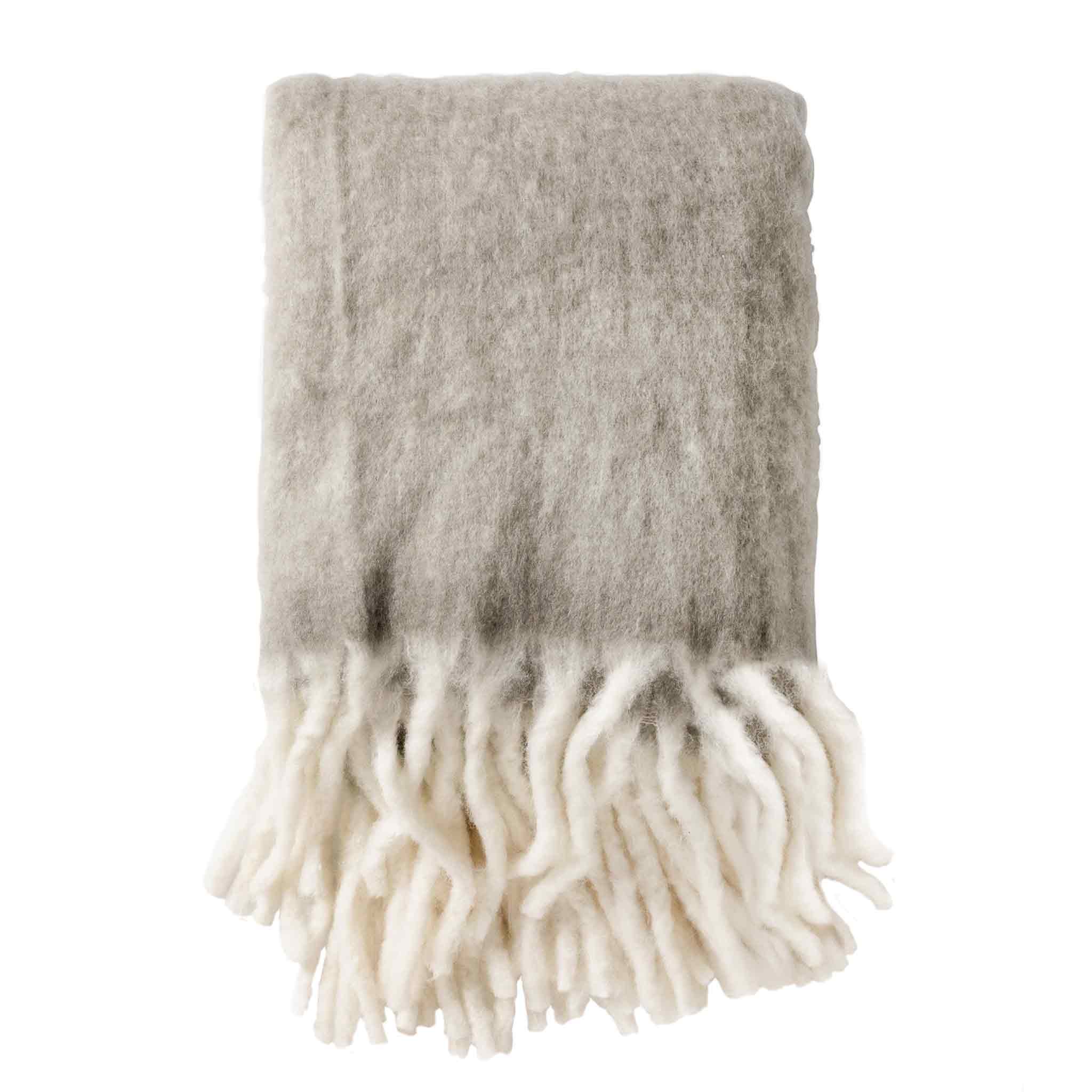 Libbe Soft Grey Plaid Throw