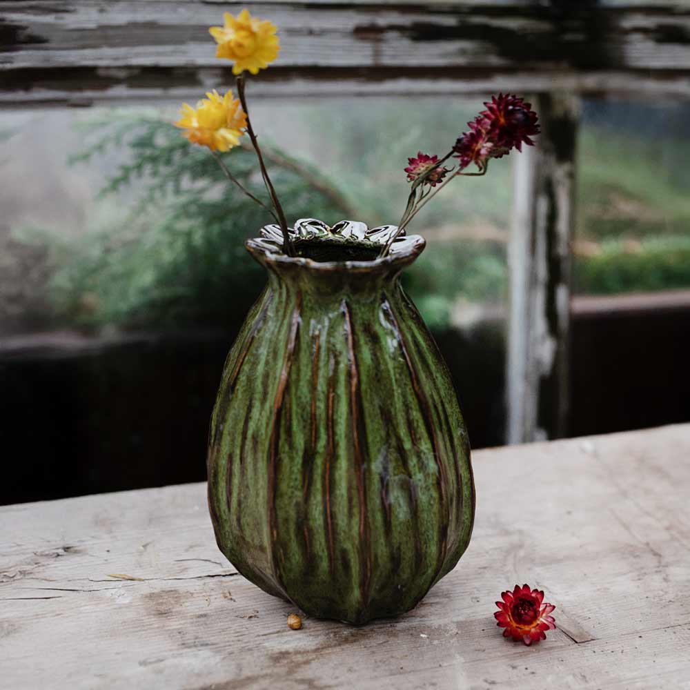 Lillian Green Vase - Tall