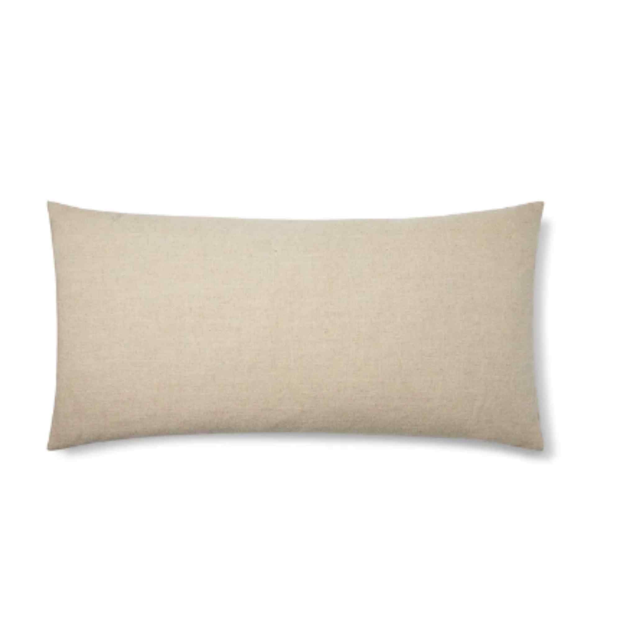 Lincoln Long Oblong Cushion in Mole - Ramie Cotton Reverse