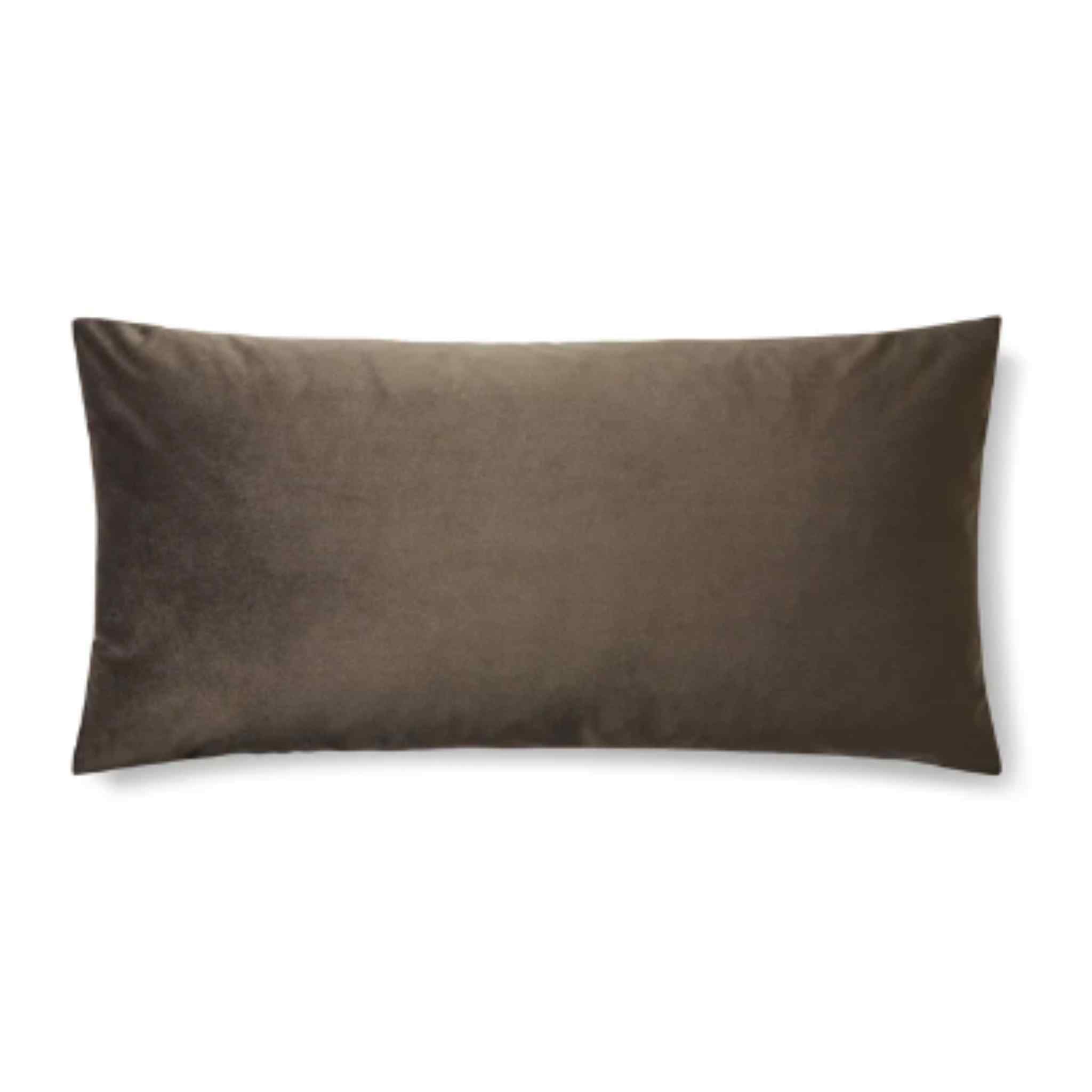 Lincoln Long Velvet Oblong Cushion - Mole