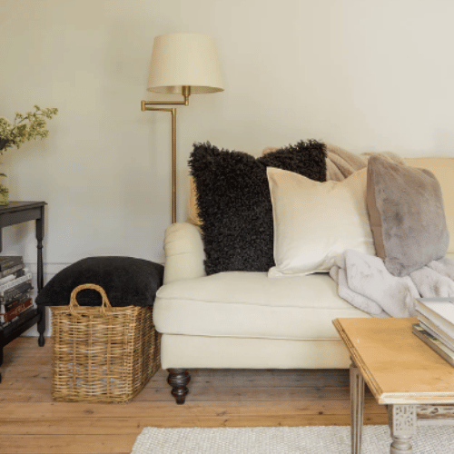 Luxury faux Fur Cushion - Square - Taupe