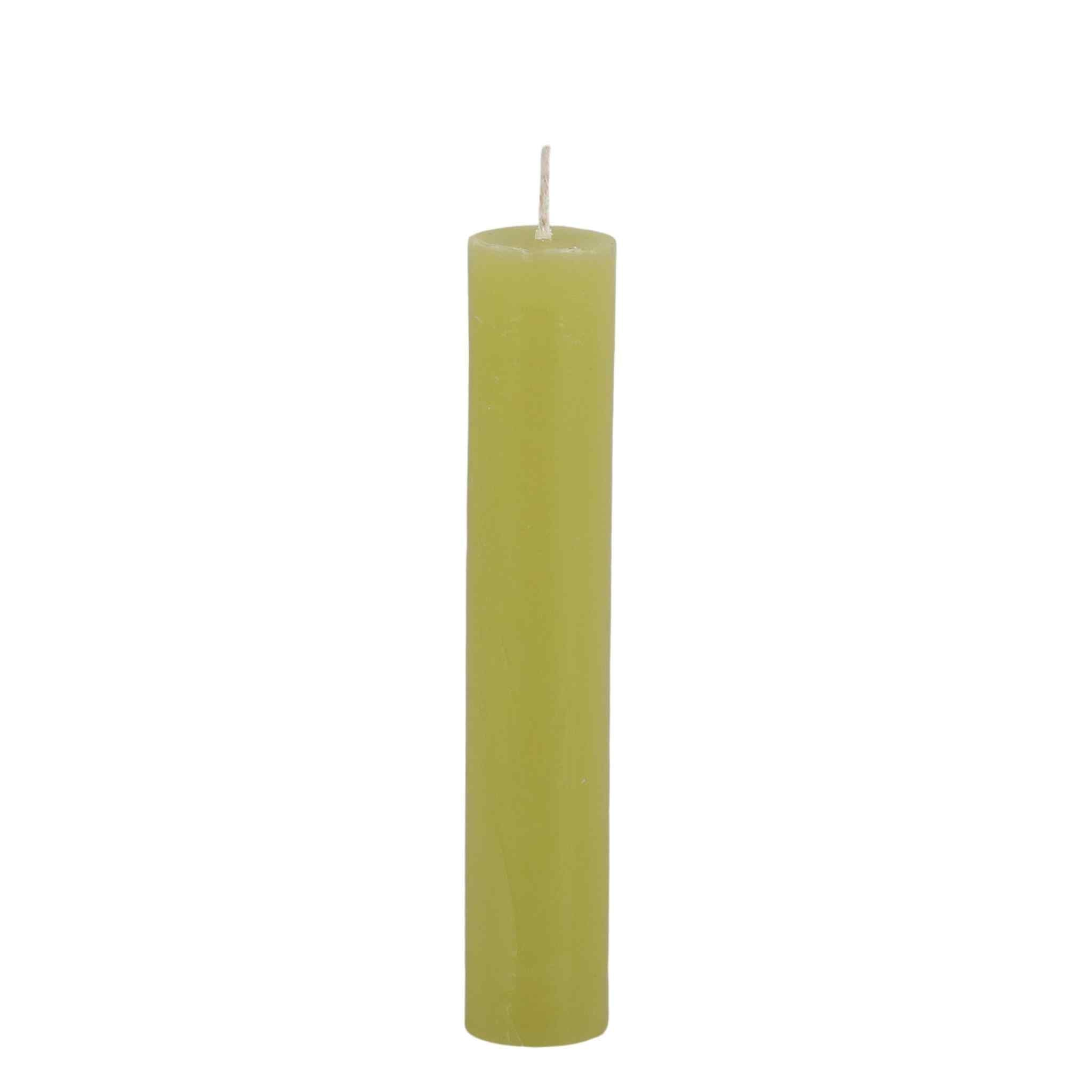 Macon Rustic Short Dinner Candle - Moss Green