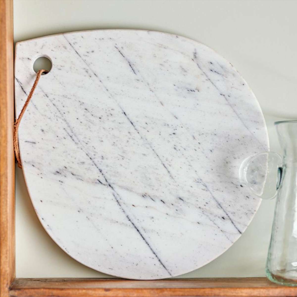 Maiko Cutting Board in White Marble