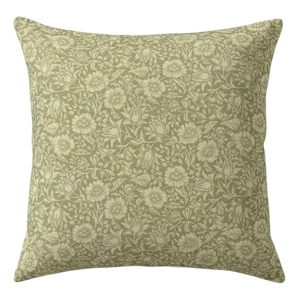 Mallow Intricate Floral Patterned Cushion in Green