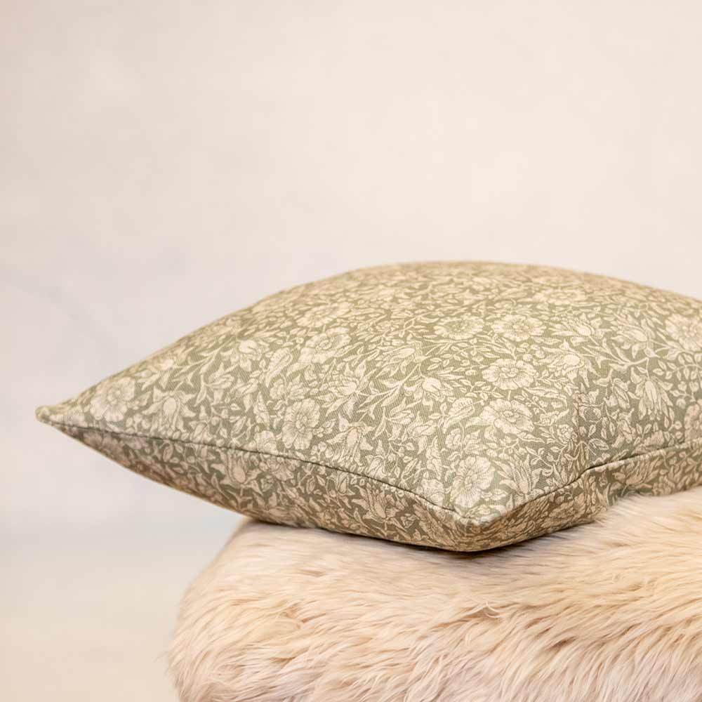 Mallow Intricate Floral Patterned Cushion in Green