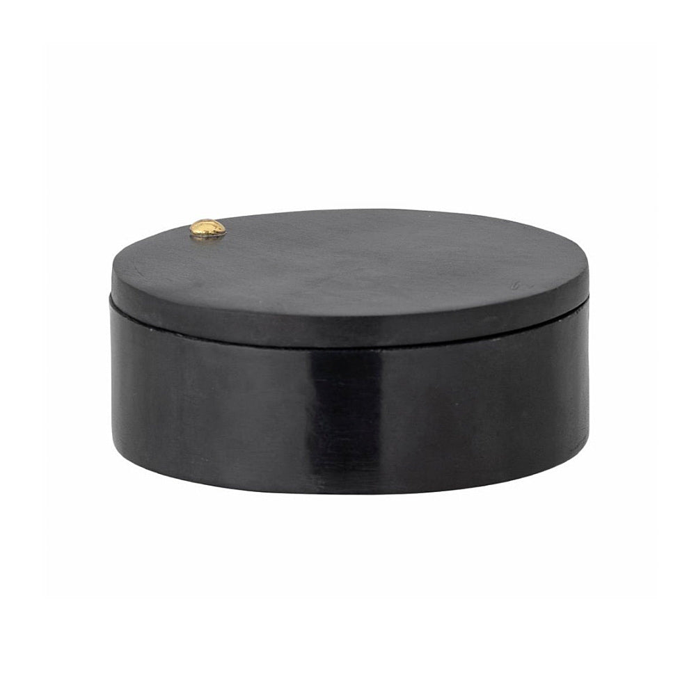 Manja Black Soapstone Jar with Lid