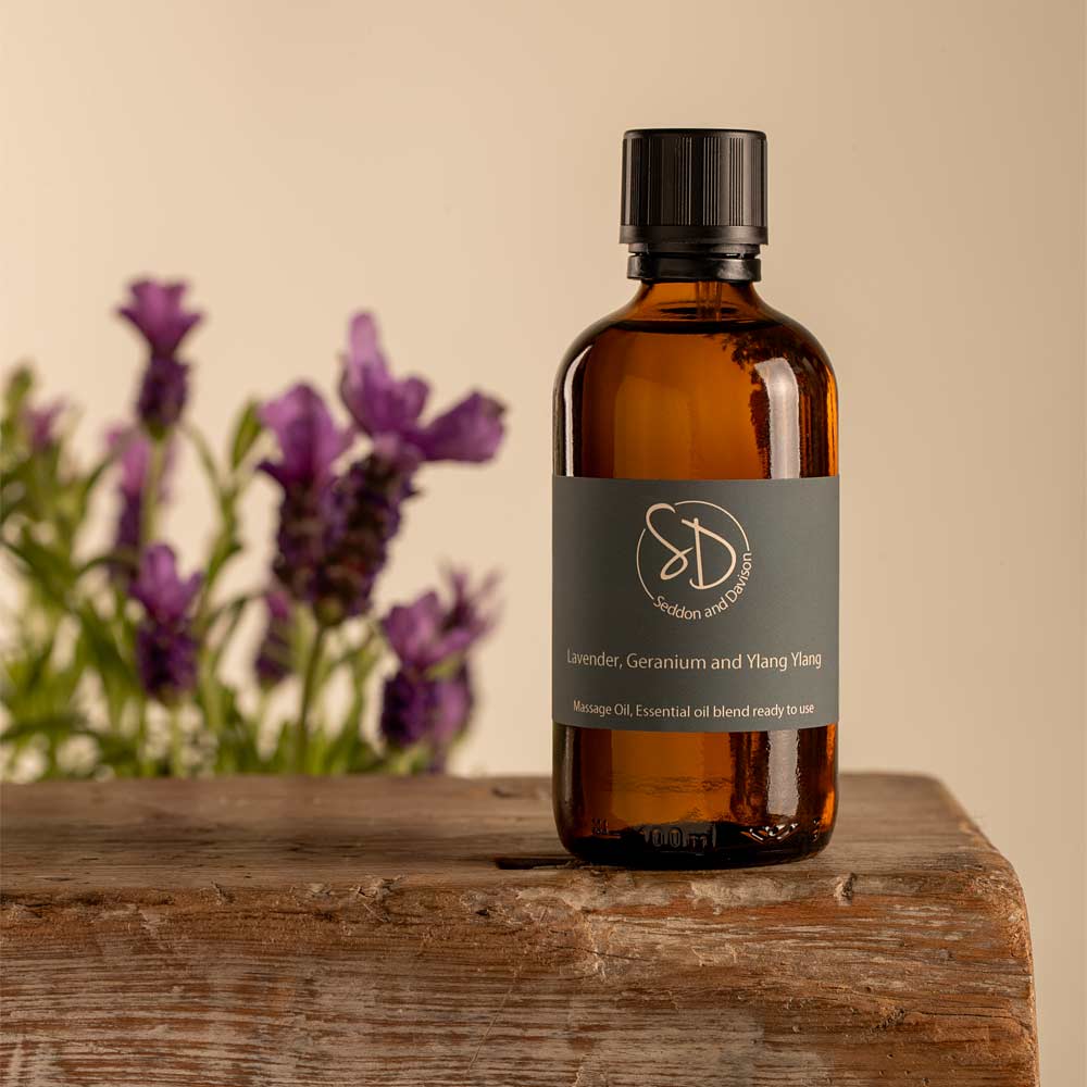 Massage Oil - Lavender, Geranium and Ylang Ylang by Seddon and Davison