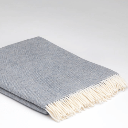 McNutt Spotted Blue Merino Lambswool Throw