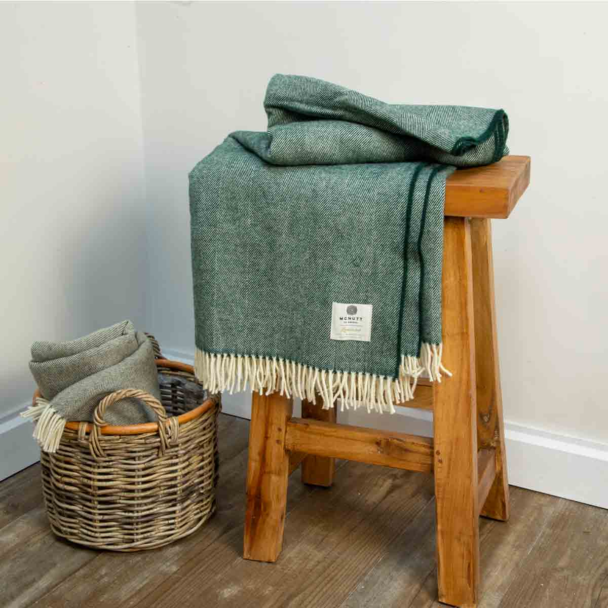 Merino Lambswool Throw - Amazon Herringbone - McNutt of Donegal