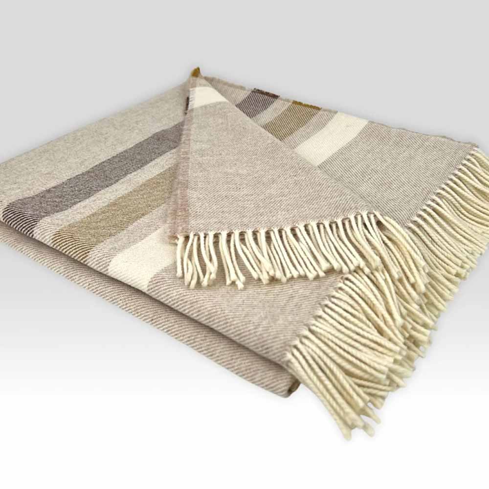 Merino Lambswool Throw - Toffee Roast - McNutt of Donegal