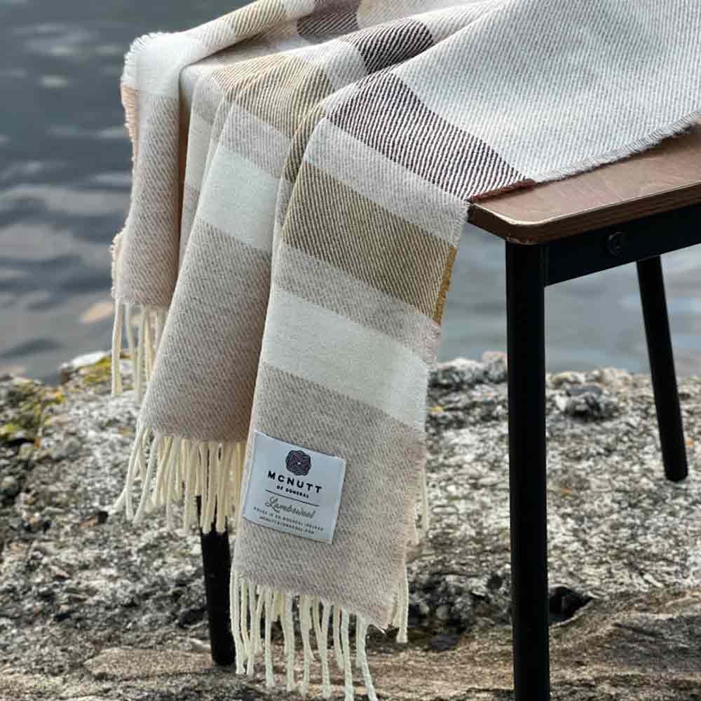 Merino Lambswool Throw - Toffee Roast - McNutt of Donegal