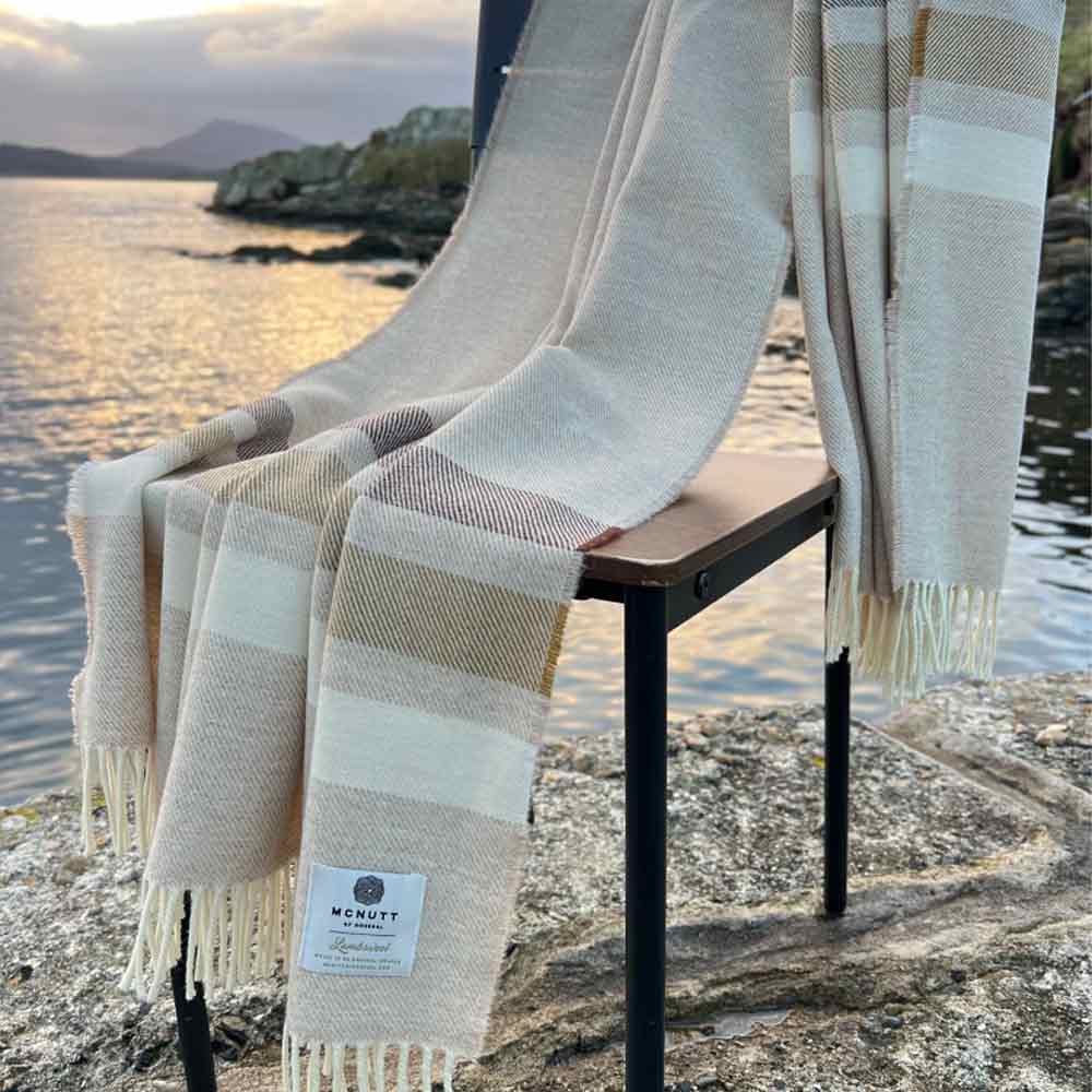 Merino Lambswool Throw - Toffee Roast - McNutt of Donegal