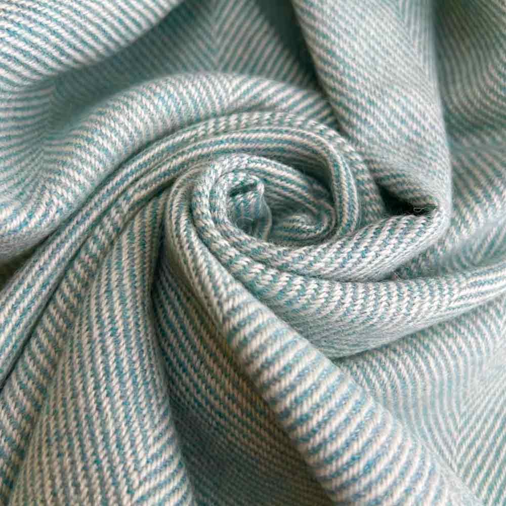 Merino Lambswool Throw - Topaz Herringbone - McNutt of Donegal