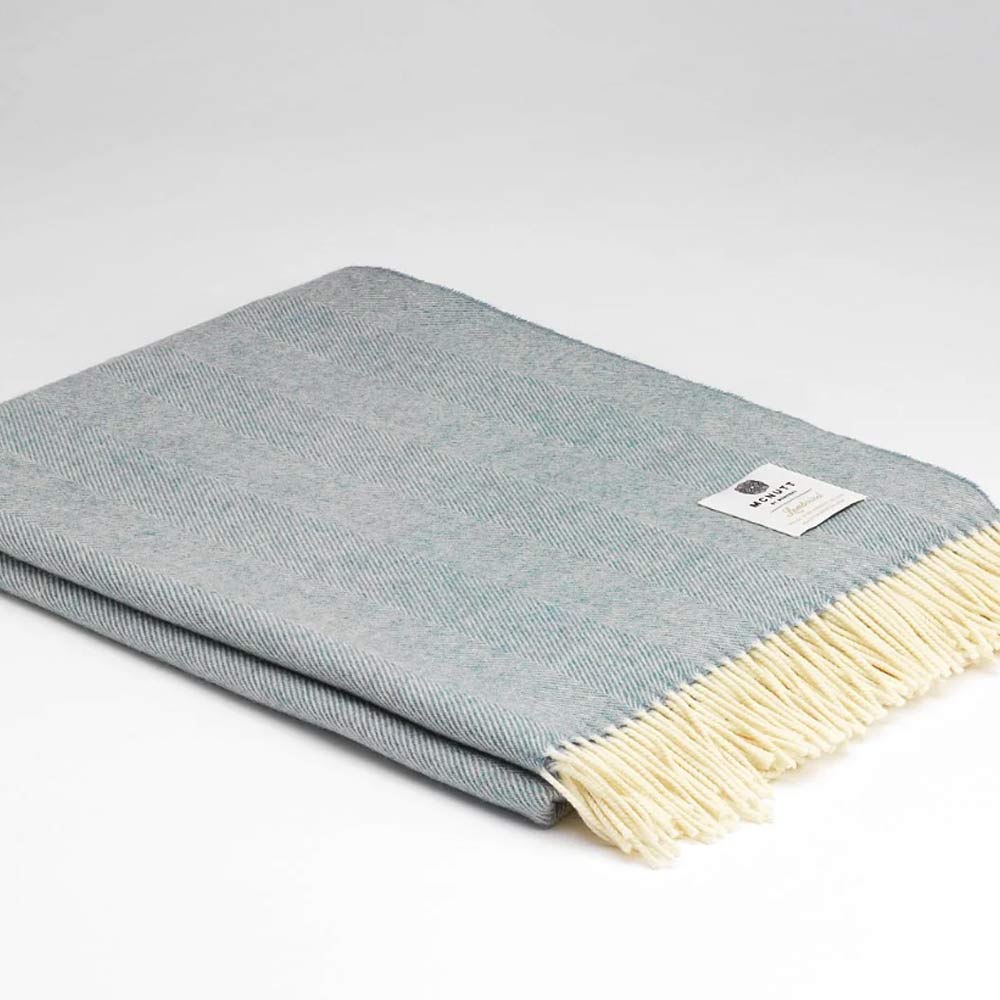 Merino Lambswool Throw - Topaz Herringbone - McNutt of Donegal