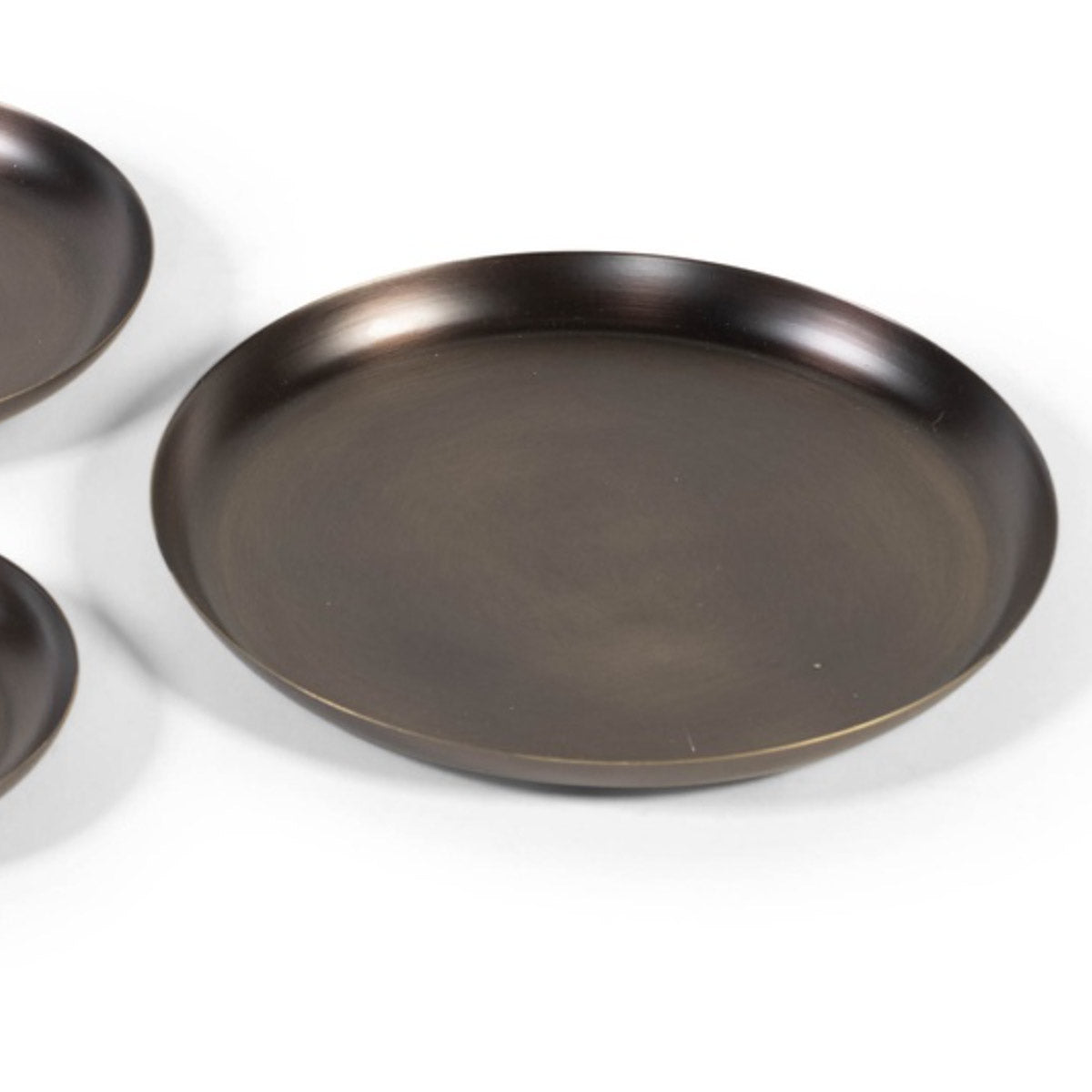 Metal Round Candle Plate - Blacked Brass - Large