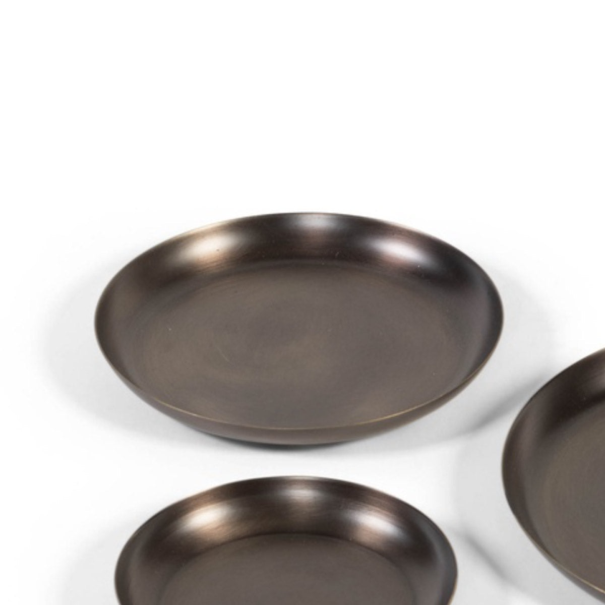 Metal Round Candle Plate - Blacked Brass - Medium