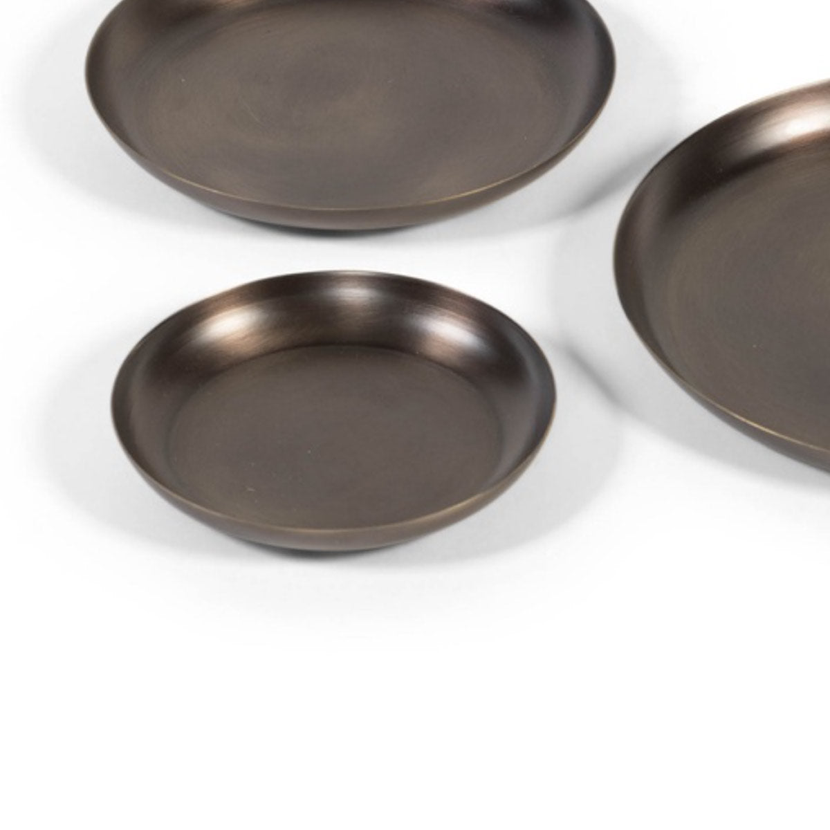 Metal Round Candle Plate - Blacked Brass - Small