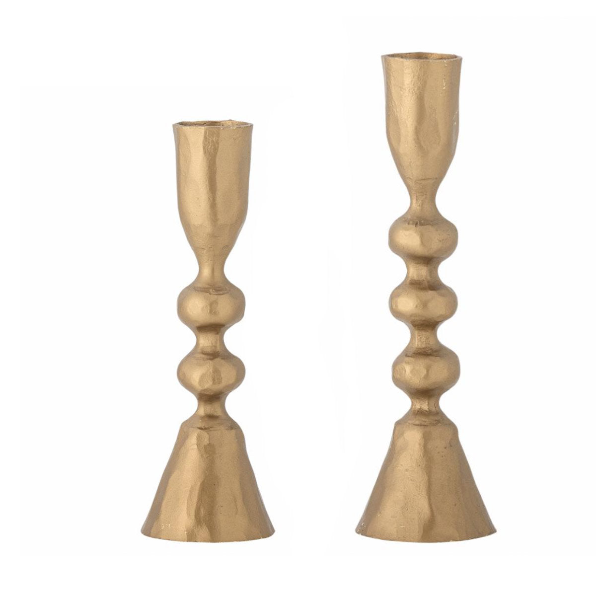 Mtizi gold candlesticks - Large and Small Sizes Shown