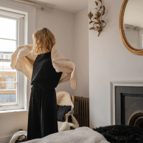 Oblong Cushion - Afghan - Black