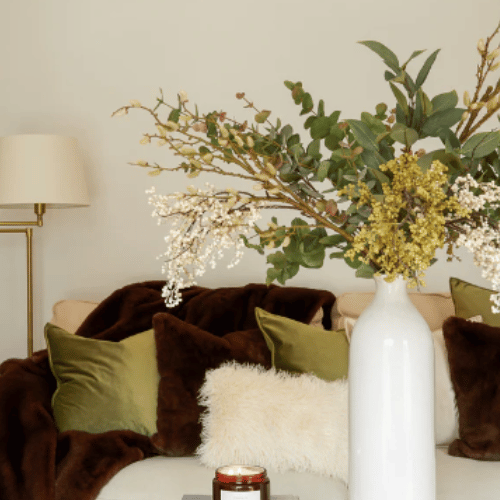 Oblong Cushion - Afghan - Cream