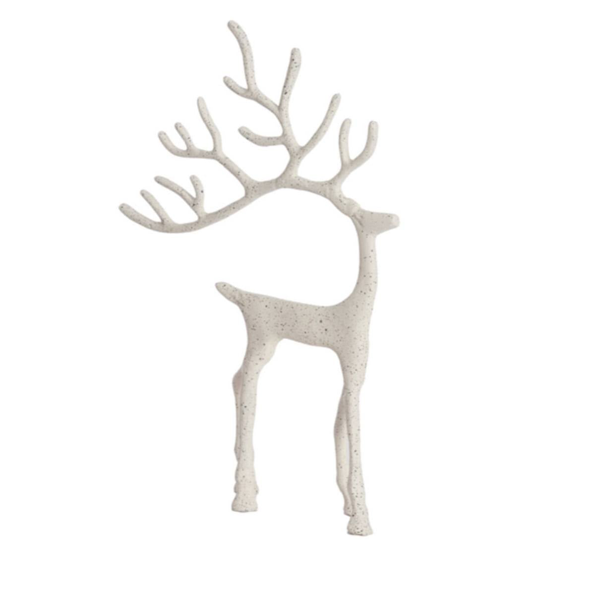 Large Olaf white and grey deer figure with large antlers on a white background