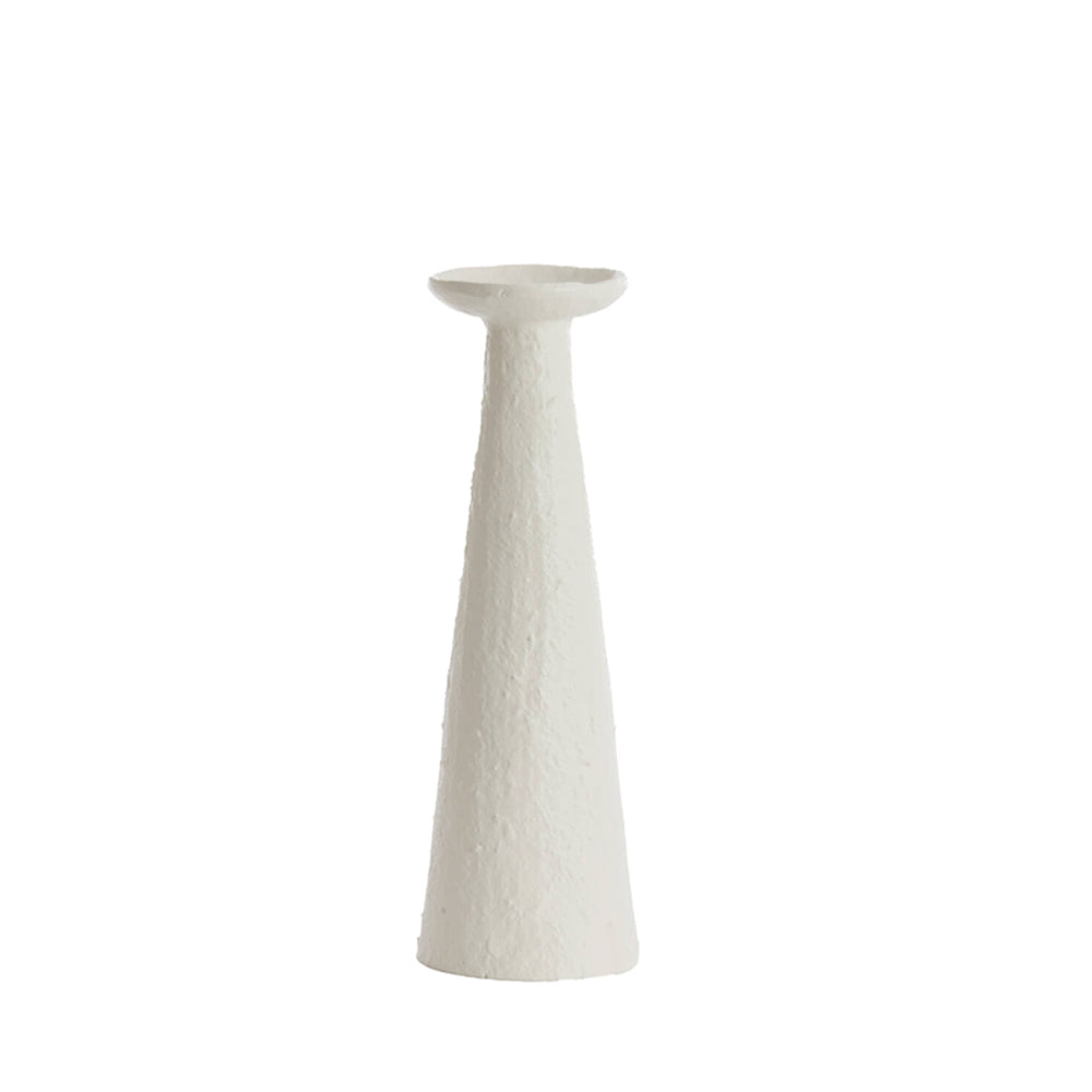 Ota Cream Pillar Candle Holder - Small on a white background