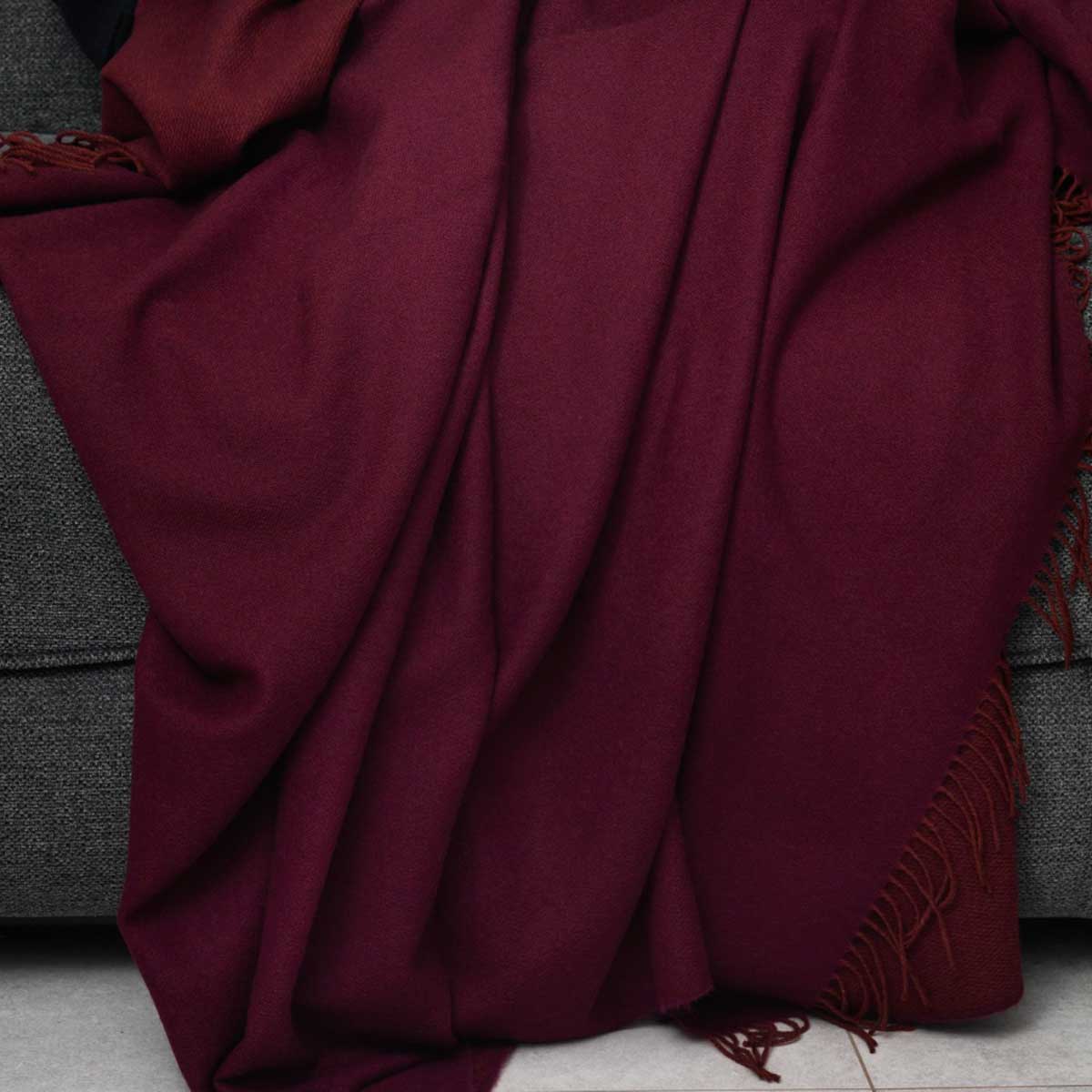 Oxblood Reversible Merino Lambswool Throw – McNutt of Donegal