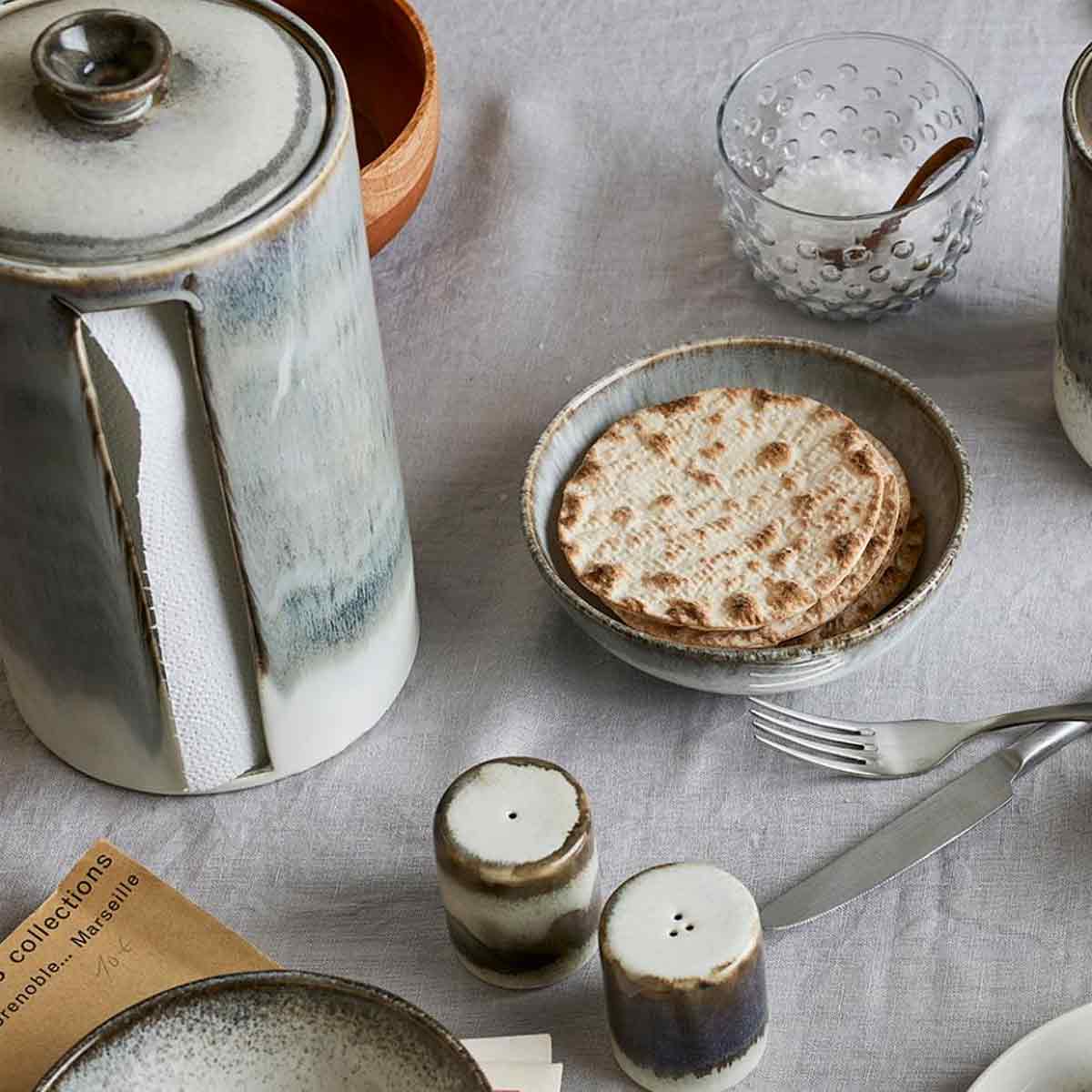 Paula Stoneware Kitchen Paper Stand - Grey