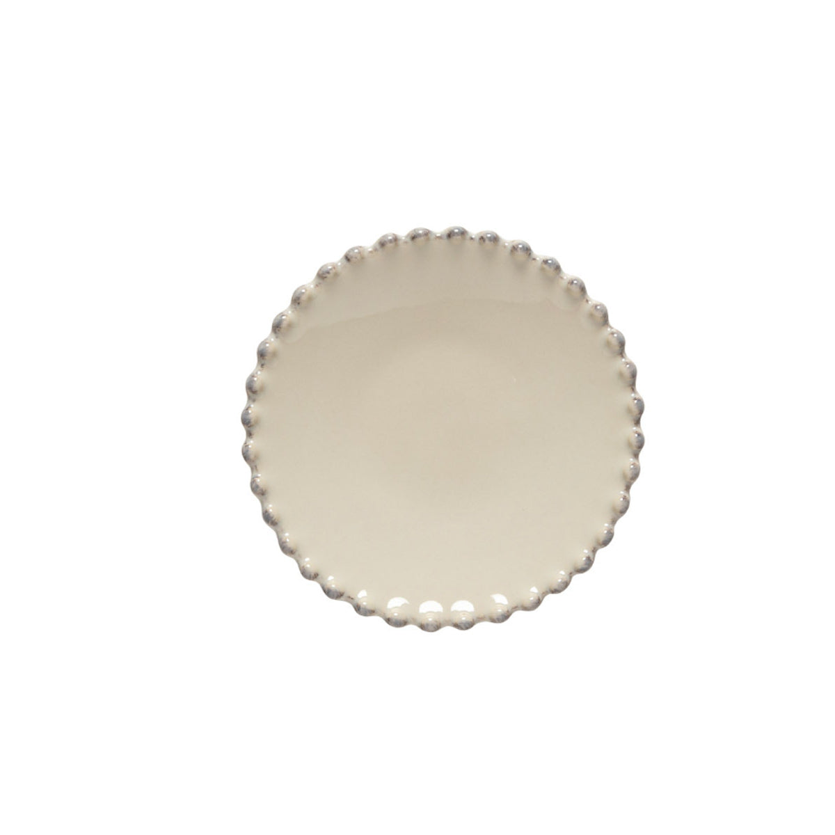Pearl Edge Stoneware Appetizer Plate - Cream