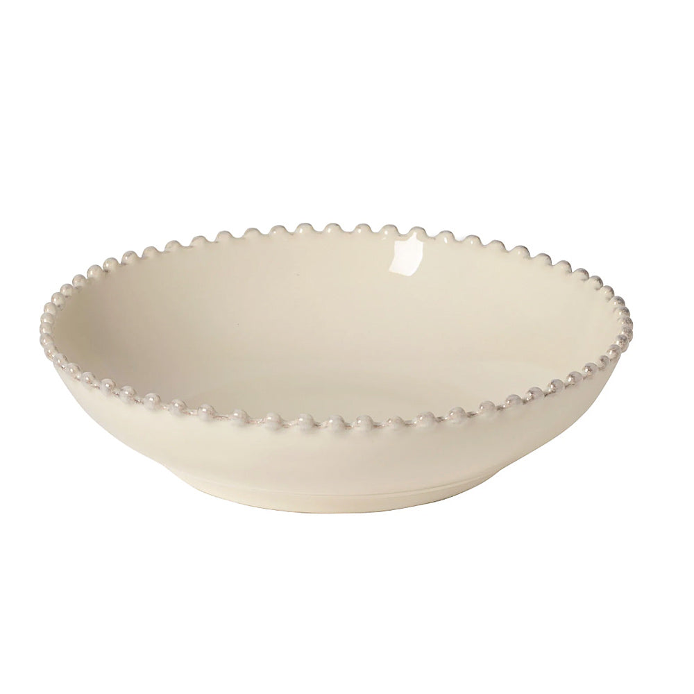 Pearl Edge Stoneware Soup/Pasta Plate - Cream
