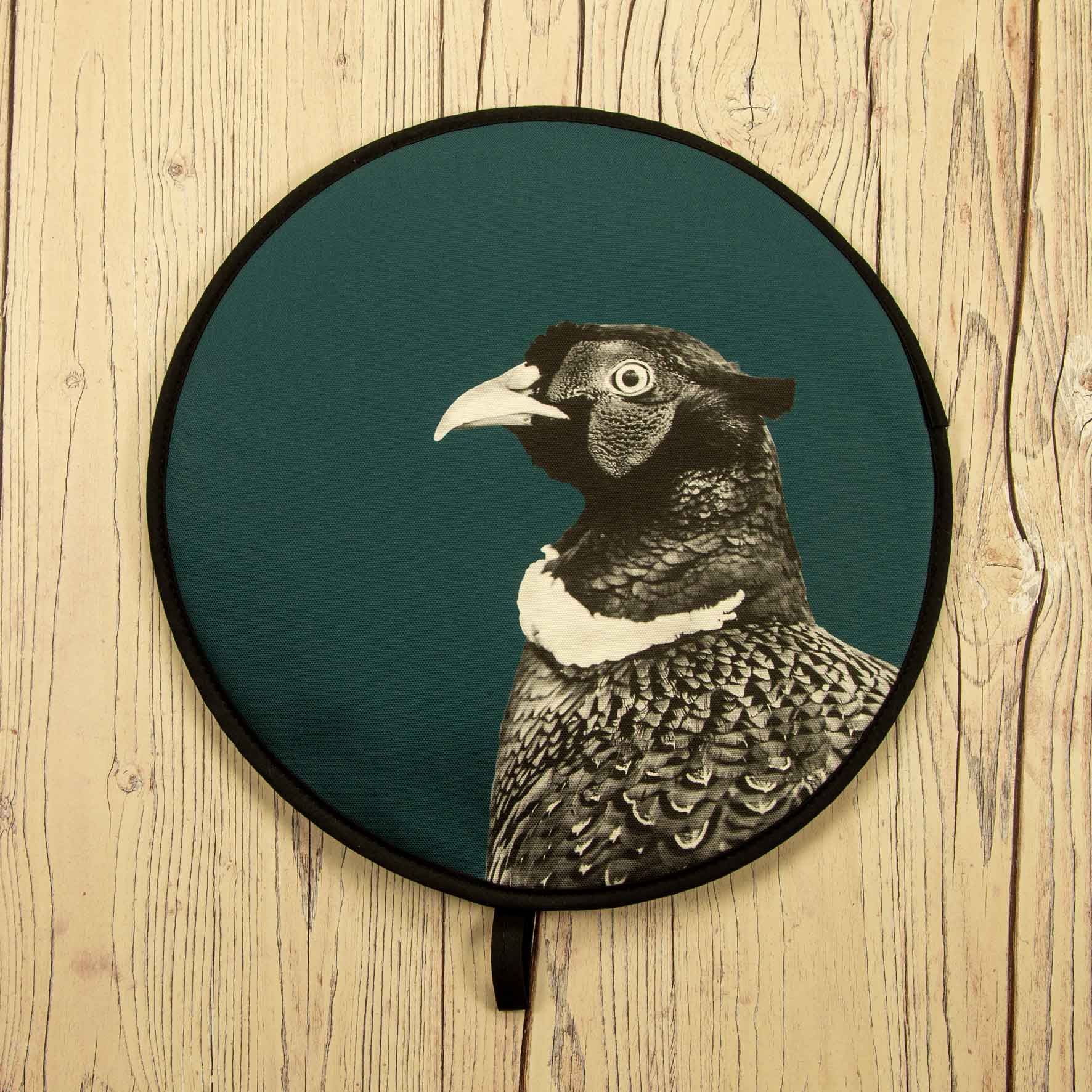 Pheasant Chefs Pad for Aga Cooker (Black and White)