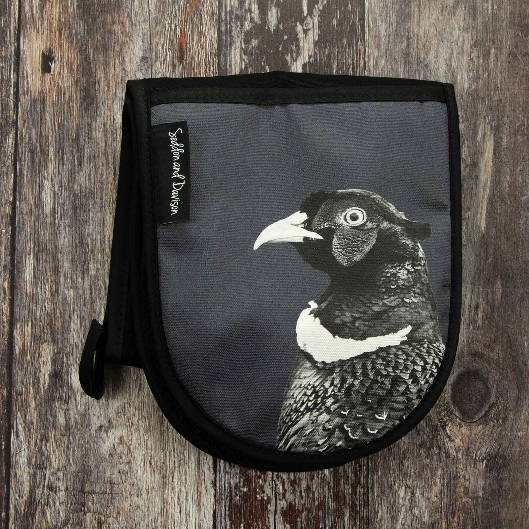 Pheasant Oven Gloves - Black and White - Charcoal