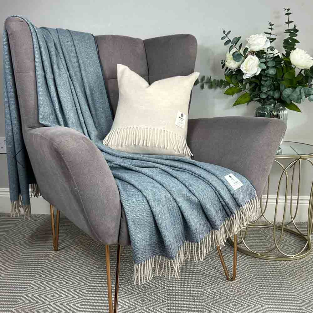 Pure Wool Throw - Eco Collection - Sea - McNutt of Donegal