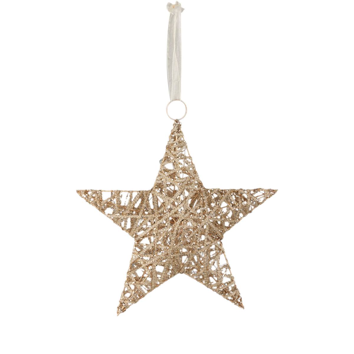 Raif Gold LED Sparkling Star ornament on a white background