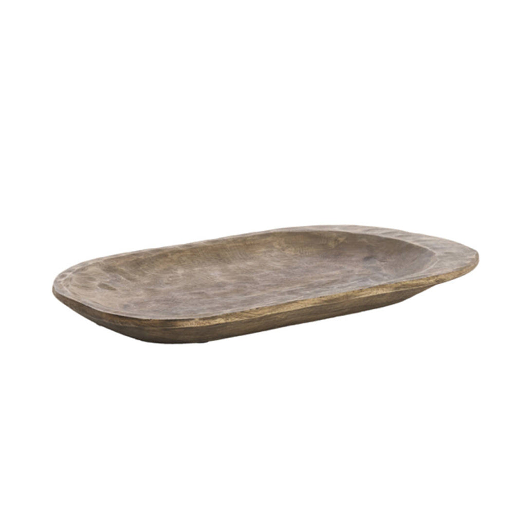 Rapla Mango Wood Rustic Tray - Antique Brown