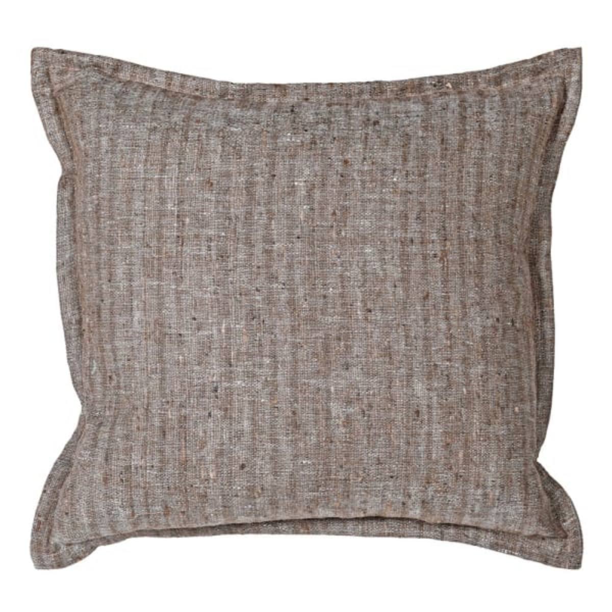 Raw Silk Cushion - Soft Brown on white background