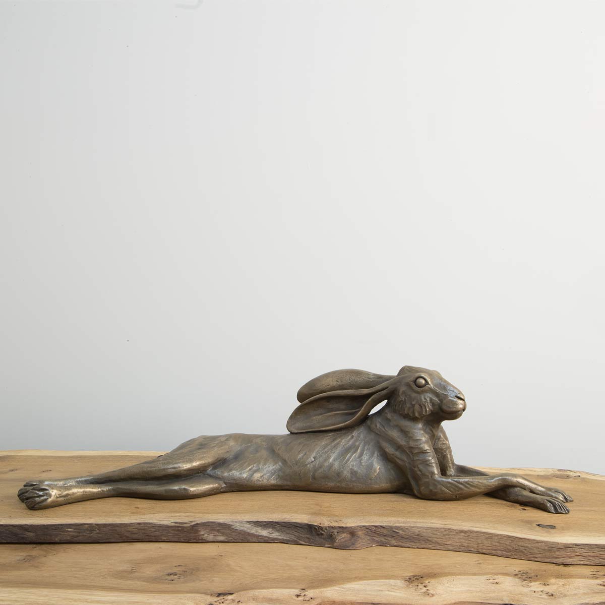 Reclining Hare Bronze Resin
