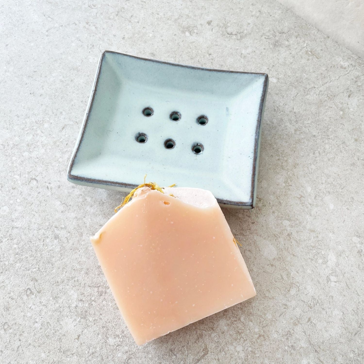 Rectangular Soap Dish - Ice Wash - Handmade Stoneware