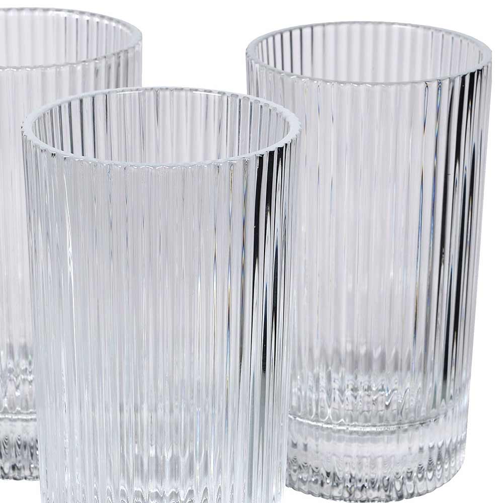 Ribbed Glass Decanter and Glass Set