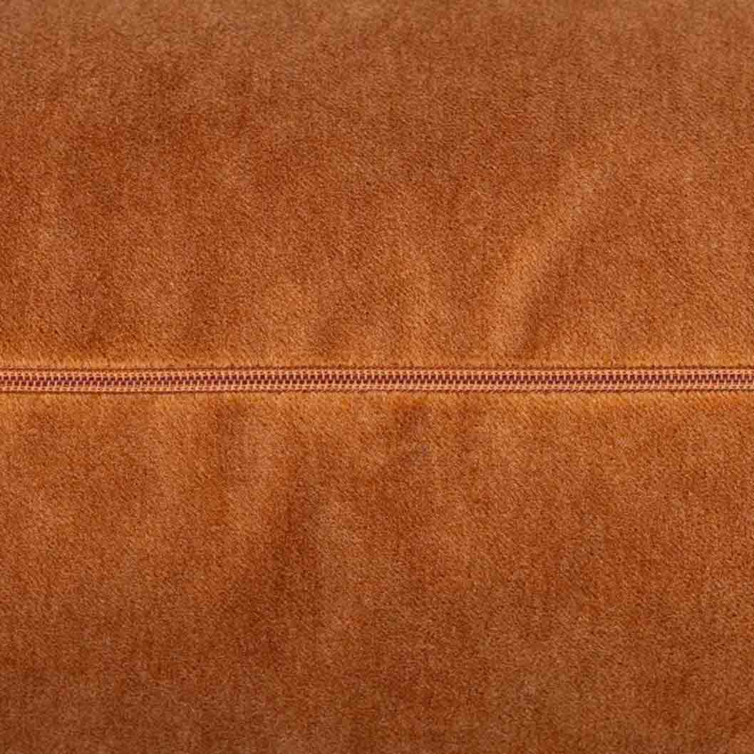 Close-Up of Richelle Cushion – Bronze Velvet Fabric with Concealed Zip Closure