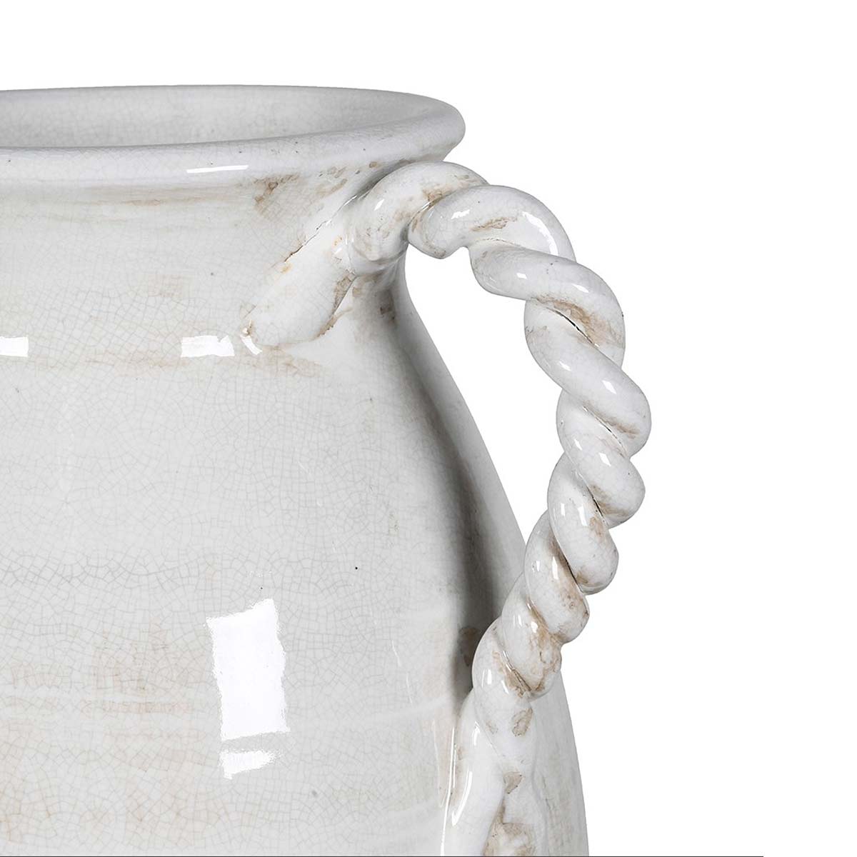 Roman Twisted Handle Ceramic Urn