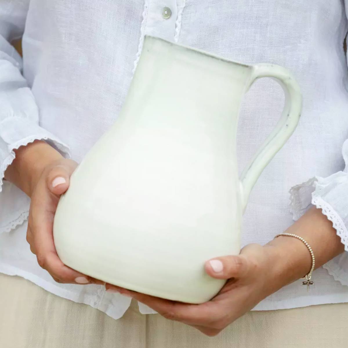 Rosa White Glazed Jug