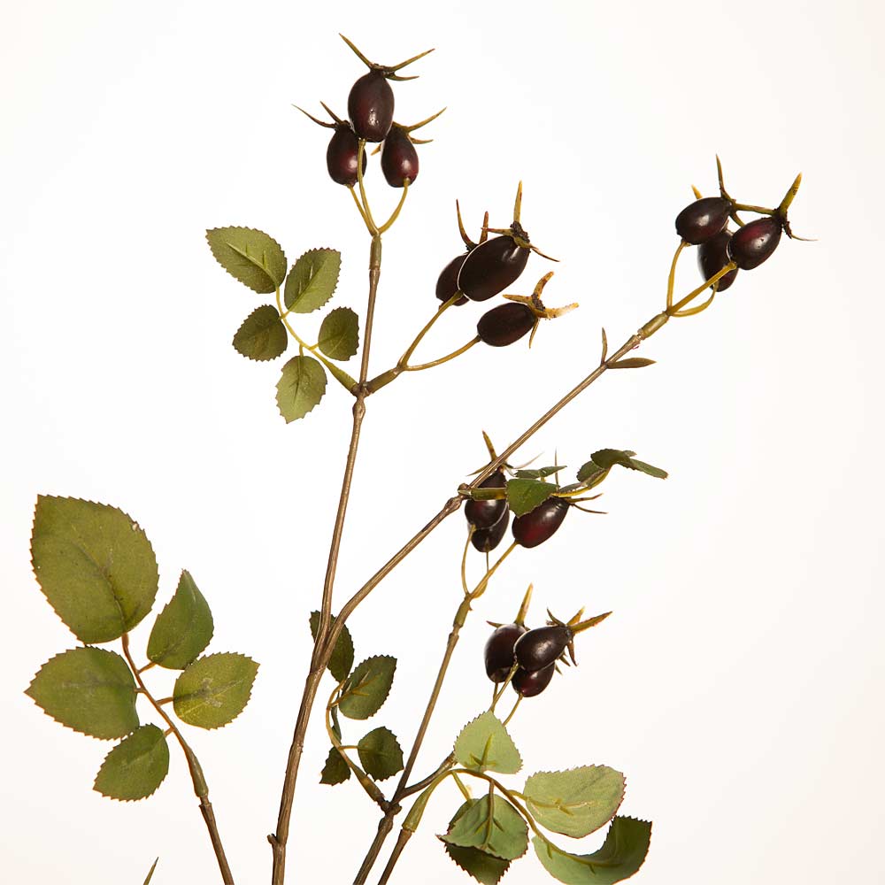 Artificial Rose Hip Spray - Dark Purple