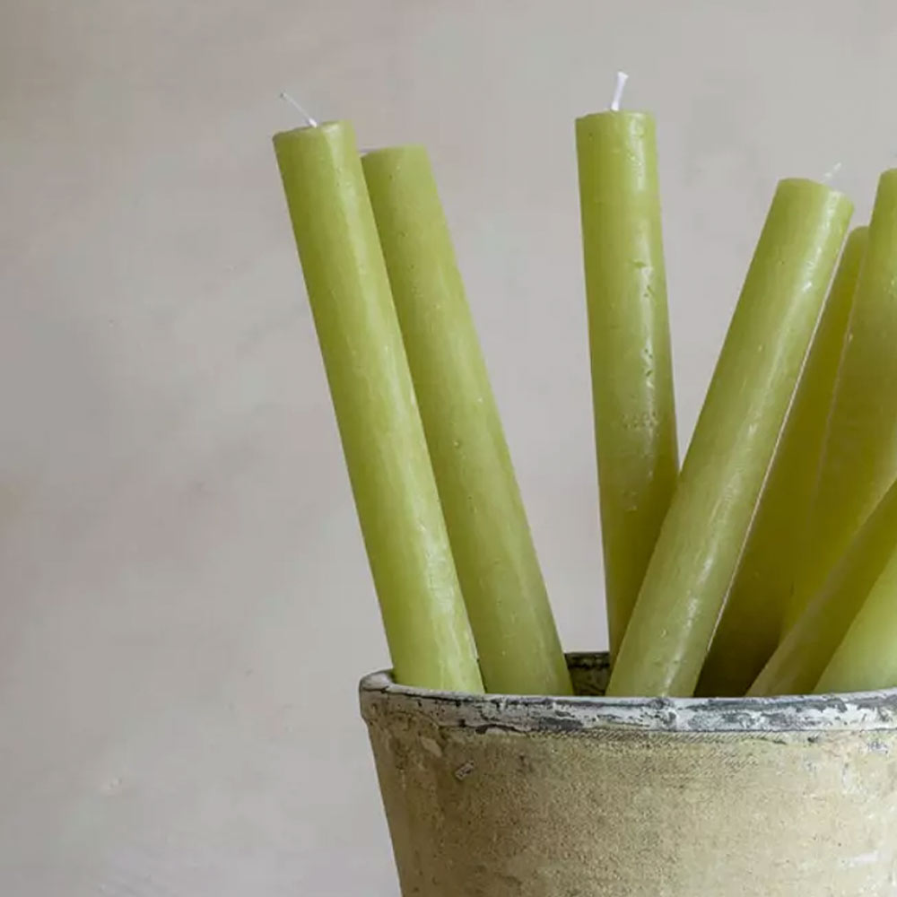 Rustic Dinner Candle - Avocado