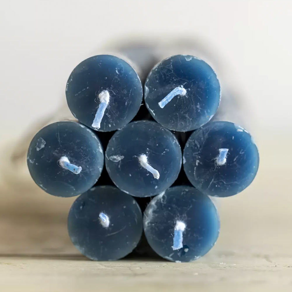 Rustic Dinner Candle - Inky Blue