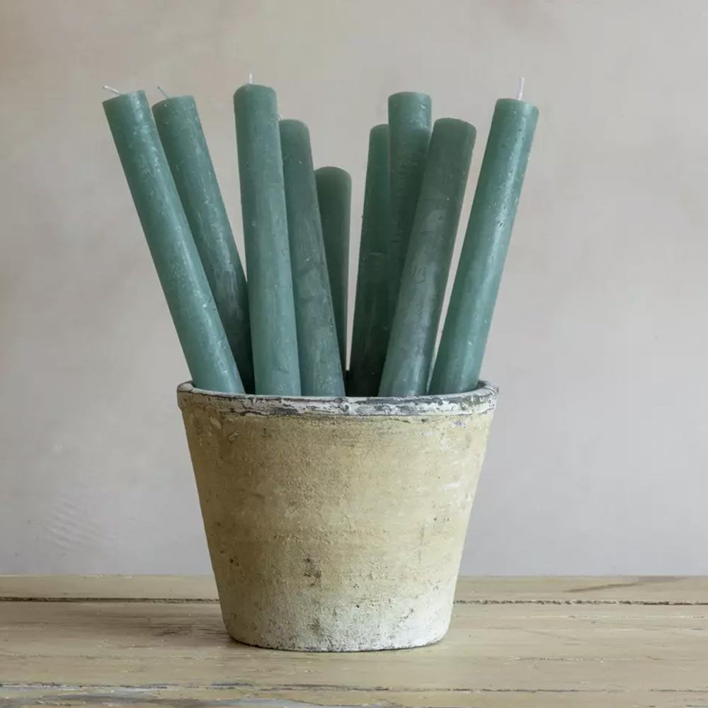 Rustic Dinner Candle - Turquoise