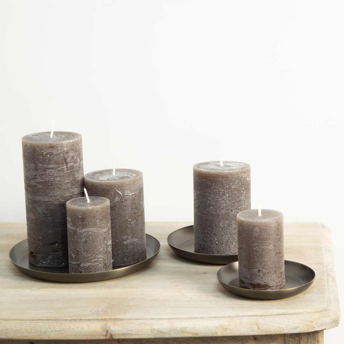 Rustic Pillar Candle - Coffee